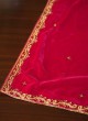 Wedding Wear Deep Pink Velvet Fabric Dupatta